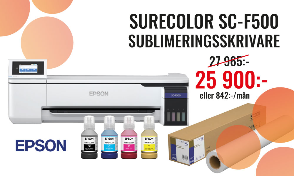 Startpaket med Epson SureColor SC-F500 sublimeringsskrivare