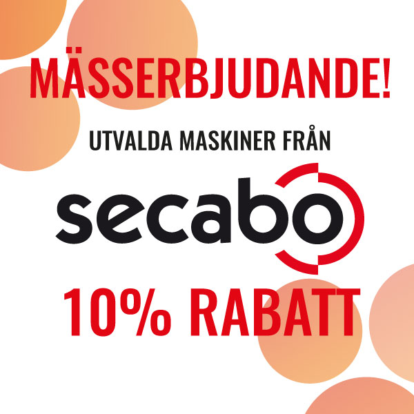 Mässerbjudande 10% rabatt på utvalda maskiner från Secabo 