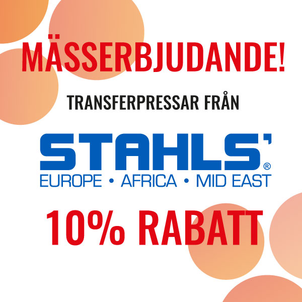 Mässerbjudande 10% rabatt på transferpressar från Stahls'