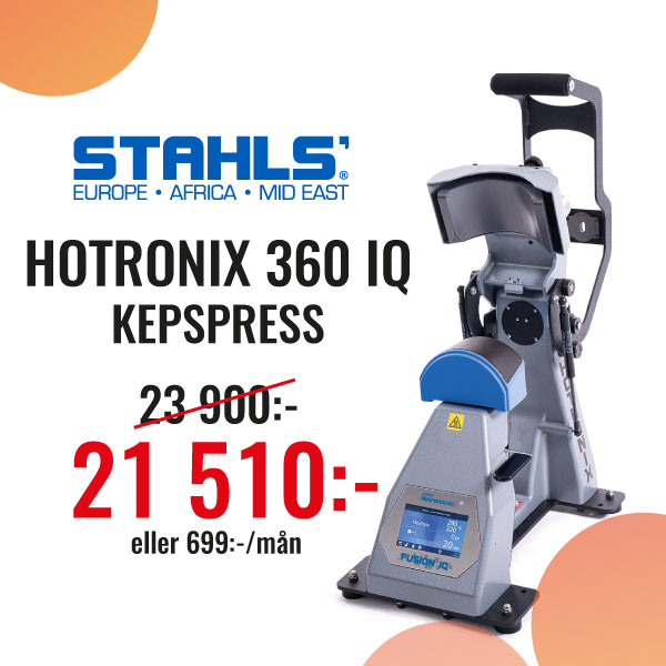 Mässerbjudande 10% rabatt på Hotronix 360 IQ kepspress